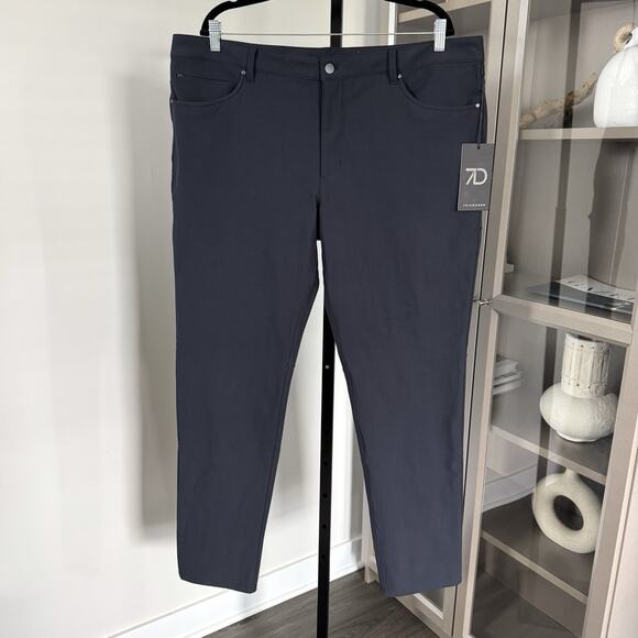 7 Diamonds Infinity Charcoal Black 7 Pocket Slim Fit Casual Flex Pants 40x32 NEW - Picture 2 of 6